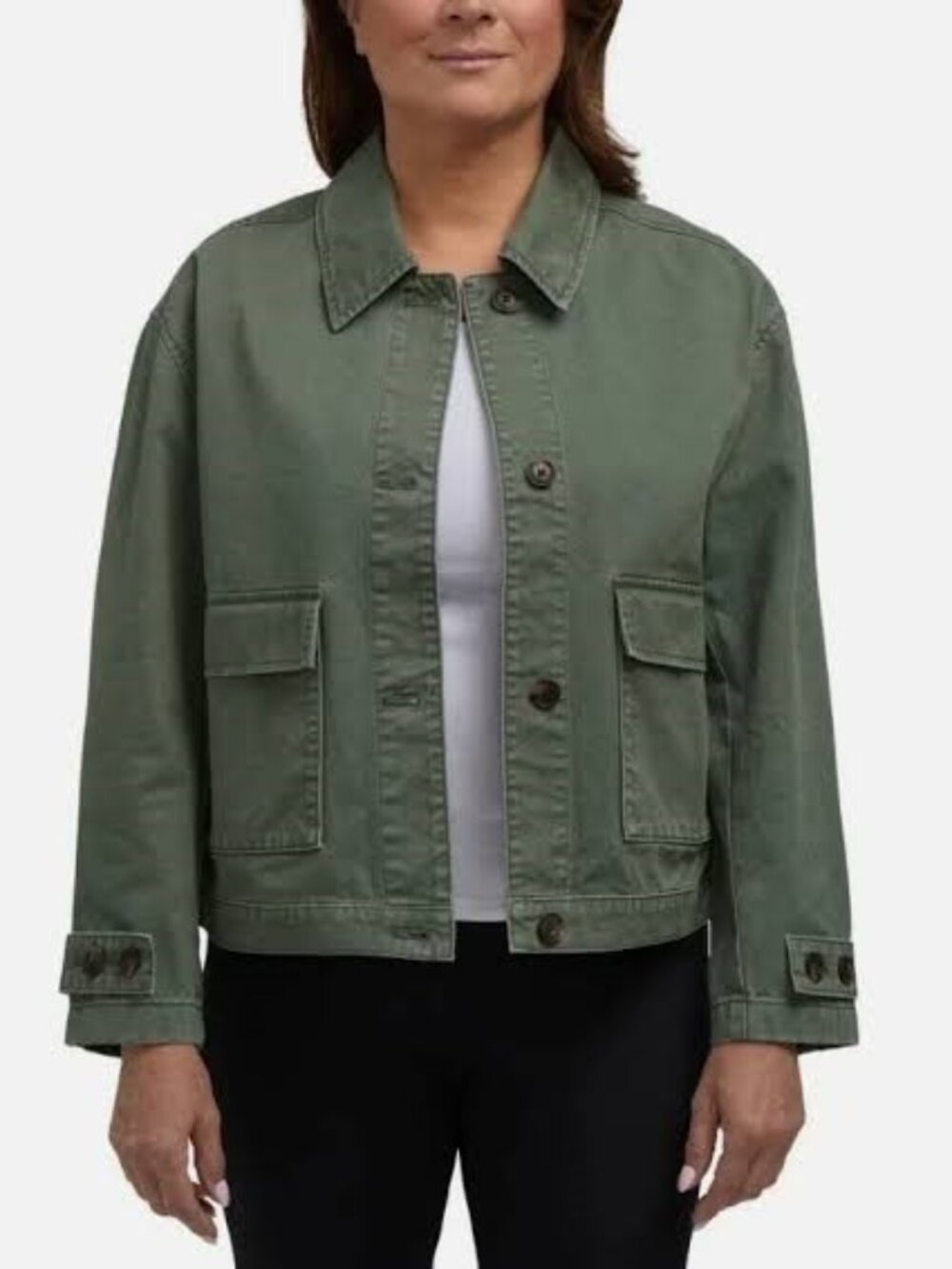 Hunter Women's Utility Jacket Green Cotton Lightweight Cotton Size Small #0035